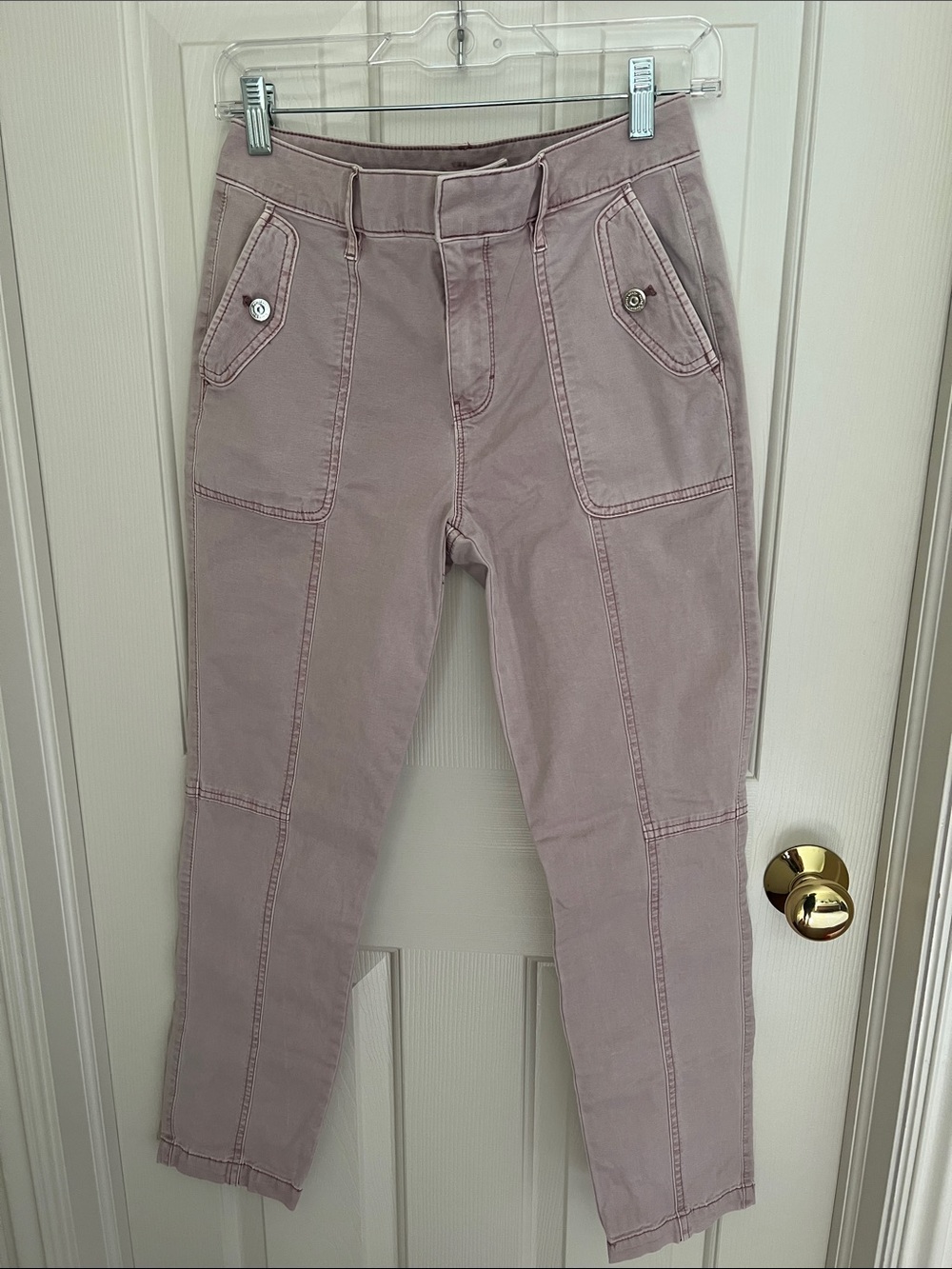 White House Black Market Mauve Utility Crop Pants